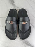 Hermes Black Empire Sandals Size 39