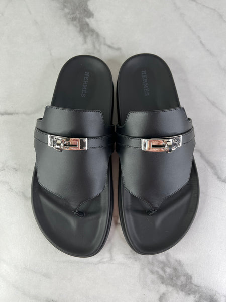Hermes Black Empire Sandals Size 39