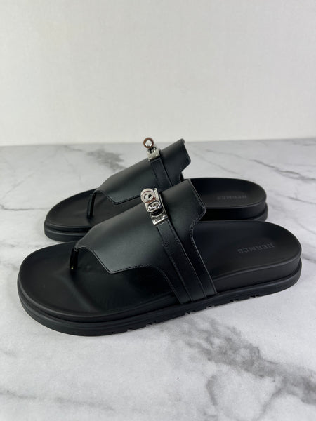 Hermes Black Empire Sandals Size 39