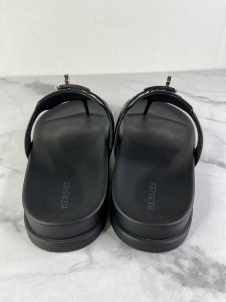 Hermes Black Empire Sandals Size 39