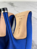 Manolo Blahnik HANGISI Blue Satin Jewel Buckle Pumps Size 34.5
