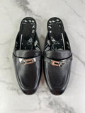 Hermes Black Oz Mules Size 35