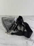 PRADA Triangle Black Satin Crystal Shoulder/Crossbody Bag