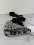 PRADA Triangle Black Satin Crystal Shoulder/Crossbody Bag