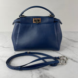 Fendi Blue Peekaboo Mini Crossbody/Shoulder Bag