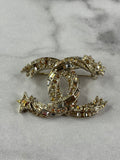 CHANEL Crystal Starfall CC Brooch