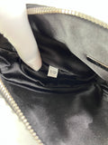 PRADA Triangle Black Satin Crystal Shoulder/Crossbody Bag