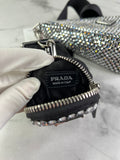 PRADA Triangle Black Satin Crystal Shoulder/Crossbody Bag