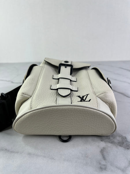 LOUIS VUITTON White Taurillon XS Christopher Crossbody/Sling Bag