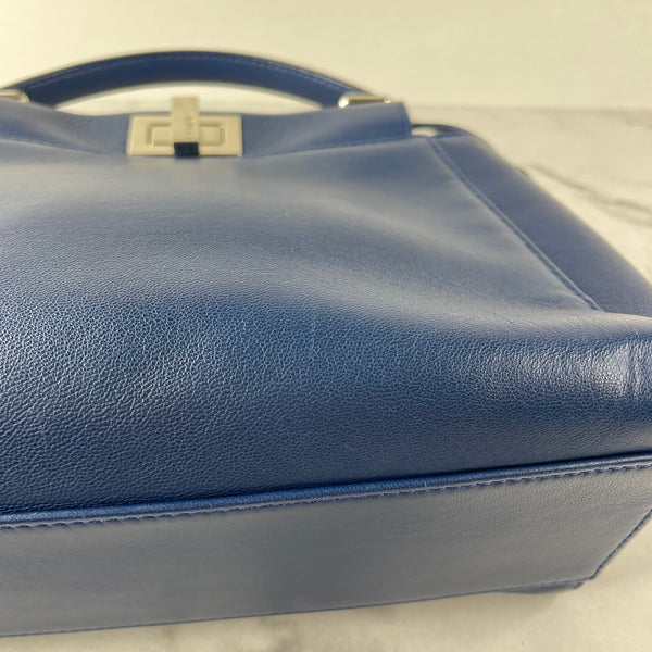 Fendi Blue Peekaboo Mini Crossbody/Shoulder Bag