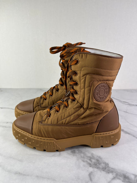 Hermès Brun Amourette Calfskin Parachute Fresh Ankle Boots Size 39.5