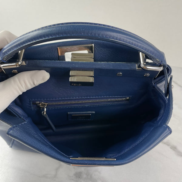 Fendi Blue Peekaboo Mini Crossbody/Shoulder Bag