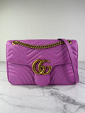 GUCCI Candy Mousse Calfskin Matelasse Medium GG Marmont Shoulder/Crossbody Bag&nbsp;