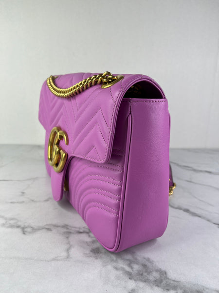 GUCCI Candy Mousse Calfskin Matelasse Medium GG Marmont Shoulder/Crossbody Bag&nbsp;