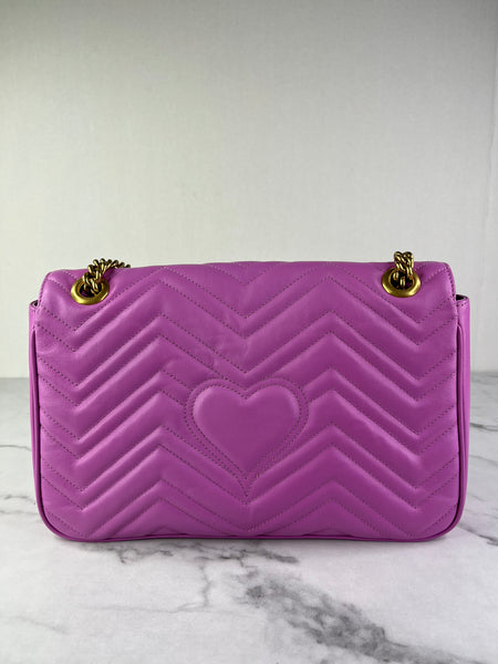 GUCCI Candy Mousse Calfskin Matelasse Medium GG Marmont Shoulder/Crossbody Bag&nbsp;