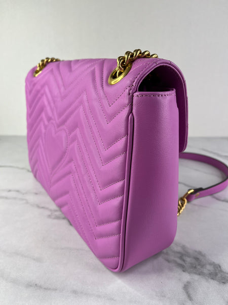 GUCCI Candy Mousse Calfskin Matelasse Medium GG Marmont Shoulder/Crossbody Bag&nbsp;