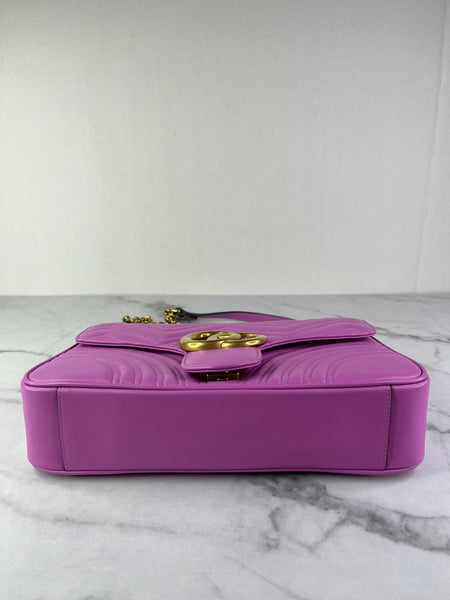 GUCCI Candy Mousse Calfskin Matelasse Medium GG Marmont Shoulder/Crossbody Bag&nbsp;