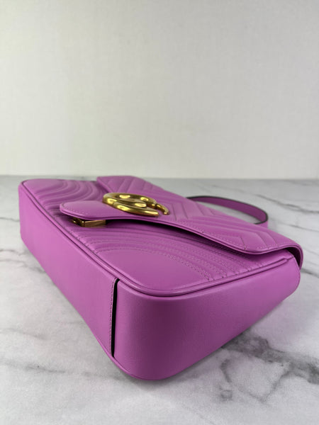 GUCCI Candy Mousse Calfskin Matelasse Medium GG Marmont Shoulder/Crossbody Bag&nbsp;
