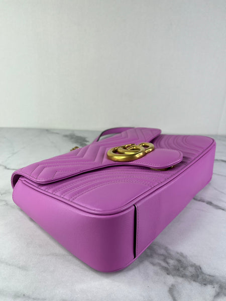 GUCCI Candy Mousse Calfskin Matelasse Medium GG Marmont Shoulder/Crossbody Bag&nbsp;