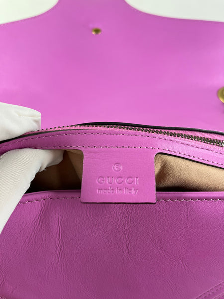 GUCCI Candy Mousse Calfskin Matelasse Medium GG Marmont Shoulder/Crossbody Bag&nbsp;