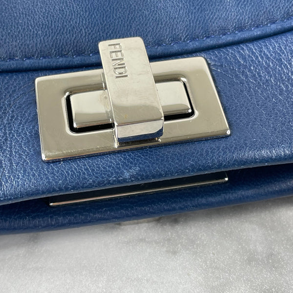 Fendi Blue Peekaboo Mini Crossbody/Shoulder Bag