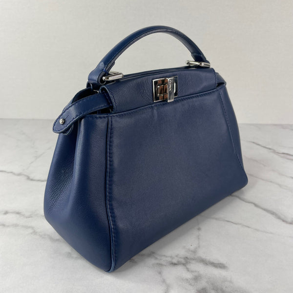 Fendi Blue Peekaboo Mini Crossbody/Shoulder Bag