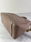 GUCCI Porcelain Rose Small Calfskin Matelasse GG Marmont Top Handle Shoulder/Crossbody Bag
