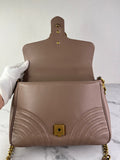 GUCCI Porcelain Rose Small Calfskin Matelasse GG Marmont Top Handle Shoulder/Crossbody Bag