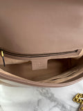 GUCCI Porcelain Rose Small Calfskin Matelasse GG Marmont Top Handle Shoulder/Crossbody Bag