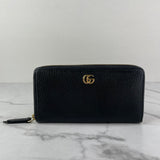 GUCCI Black GG Marmont Zip-Around Wallet