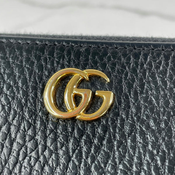 GUCCI Black GG Marmont Zip-Around Wallet