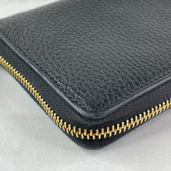 GUCCI Black GG Marmont Zip-Around Wallet