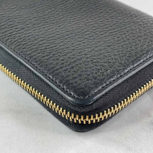 GUCCI Black GG Marmont Zip-Around Wallet