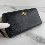 GUCCI Black GG Marmont Zip-Around Wallet