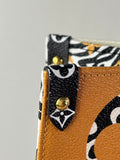 LOUIS VUITTON Caramel Brown/Ivory Monogram Giant Jungle Onthego GM Tote Bag