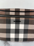 BURBERRY Dark Birch Brown E-canvas Check Bum Bag
