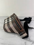 BURBERRY Dark Birch Brown E-canvas Check Bum Bag