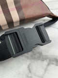 BURBERRY Dark Birch Brown E-canvas Check Bum Bag