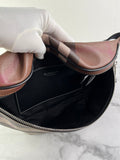 BURBERRY Dark Birch Brown E-canvas Check Bum Bag