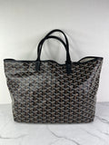 GOYARD Black Goyardine Saint Louis PM Shoulder Tote Bag