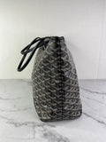 GOYARD Black Goyardine Saint Louis PM Shoulder Tote Bag