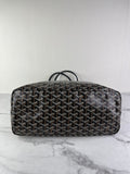 GOYARD Black Goyardine Saint Louis PM Shoulder Tote Bag