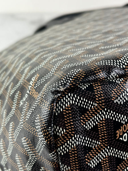 GOYARD Black Goyardine Saint Louis PM Shoulder Tote Bag