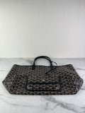 GOYARD Black Goyardine Saint Louis PM Shoulder Tote Bag