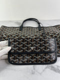 GOYARD Black Goyardine Saint Louis PM Shoulder Tote Bag
