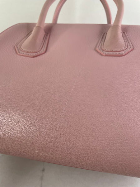 GIVENCHY Pink Grained Leather Small Antigona Shoulder Bag