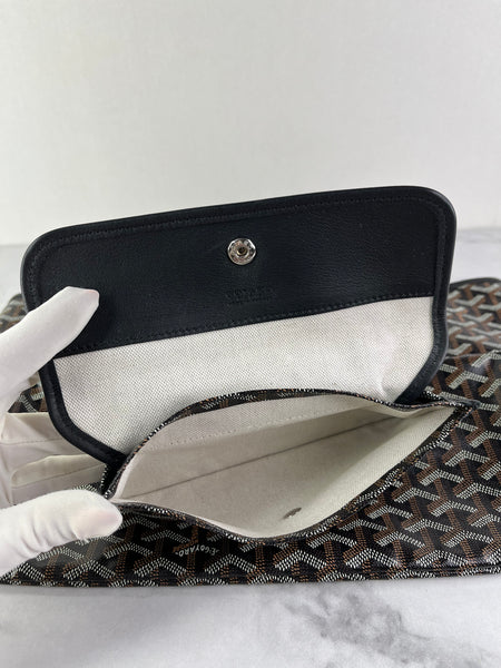 GOYARD Black Goyardine Saint Louis PM Shoulder Tote Bag
