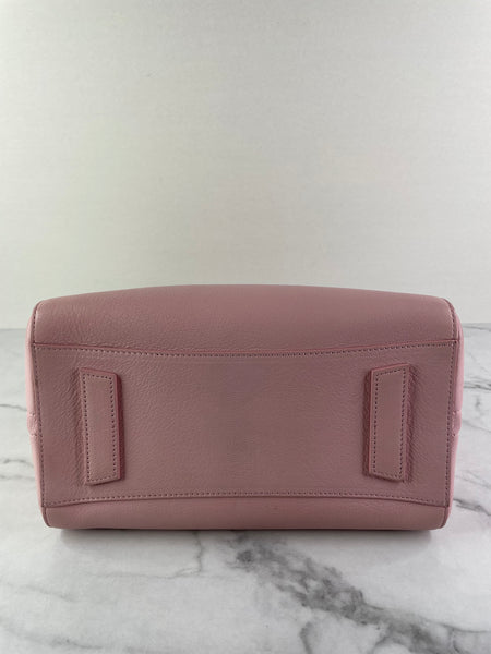 GIVENCHY Pink Grained Leather Small Antigona Shoulder Bag