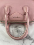 GIVENCHY Pink Grained Leather Small Antigona Shoulder Bag
