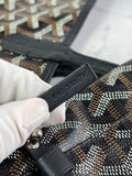 GOYARD Black Goyardine Saint Louis PM Shoulder Tote Bag